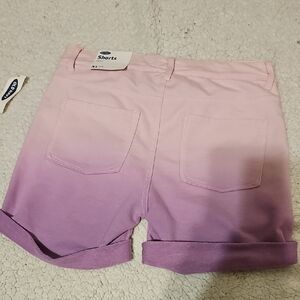 Old Navy Pink to Purple Ombre Cuffed Jean Shorts